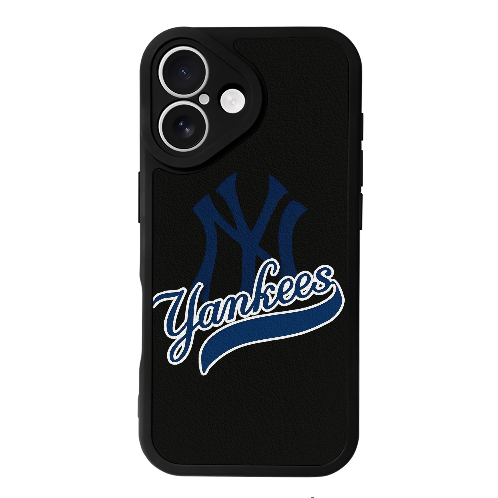 New York Yankees Blue Logo IPhone 16 Silicone Leather Case – UV Print, Lambskin Texture – Perfect Fit, Wireless Charging Compatible, Scratch Resistant, Precise Cutouts – Stylish Protection For IPhone 16